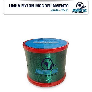 Linha Nylon Mono Verde para Pesca (PA - Poliamida) - Rolo 250 gramas