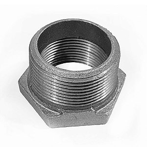 Bucha de Redução Tupy 2.1/2" NPT x 1.1/2" NPT - Média Pressão Classe 150 - Ferro Preto Maleável