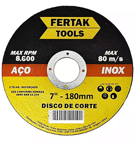 DISCO DE CORTE INOX 180X1,6 7 POL 2814 FERTAK