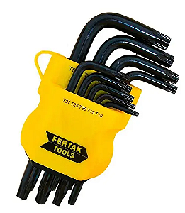 Jogo Chave Peq Hex/Bola 9Pcs Crv 2408 Fertak