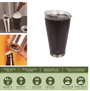 Copo Termico Preto 700Ml 8047