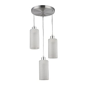 Lustre Pendente Decorativo Liso Base Alumínio 3x E27 88561104 Blumenau