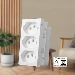 Modulo Tomada Tripla 2P+T 20A 250V Mb Vivaz 75124 Ilumi
