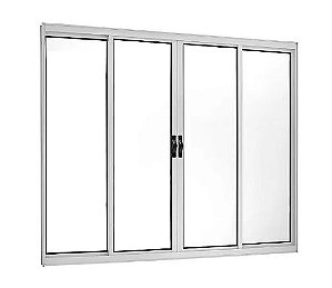 Janela 4F 100X150 Pop Branca Esquadrisol