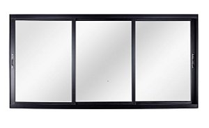 Janela 3F 100X120 Pop Preta Esquadrisol