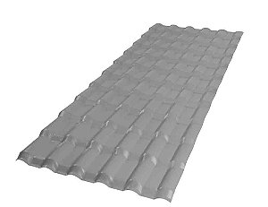 Telha Plan Pvc 242X88 6 Ondas Cinza Afort