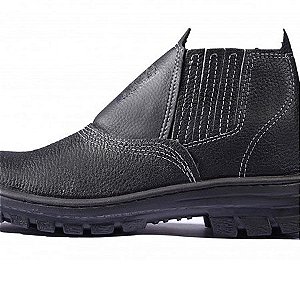 Botina Couro Elast Bidens Bico Plastico 38 Cartom