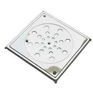 Ralo Grelha Inox 10X10 Quad C/ Caixilho 96005 Clara Inox