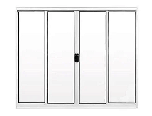 Janela 4F 120X150 Nr Branca Esquadrisol