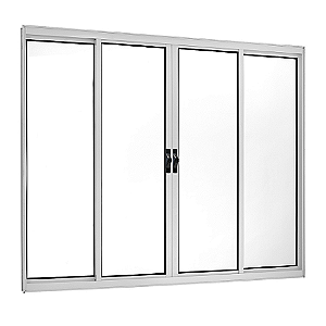 Janela 4F 100X200 Nr Branca Esquadrisol