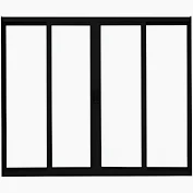 Janela 4F 100X200 Nr Preta Esquadrisol