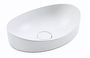 Cuba Apoio Oval 47X33Cm Branca Mate Ica21 Icasa