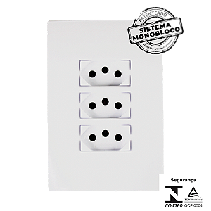 Tomada Tripla 20A 250V Monobloco I9 94124 Ilumi