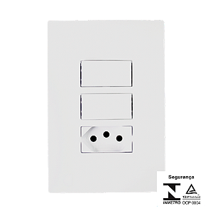 Interruptor Duplo Simples 10A Tomada 20A 250V I9 94211 Ilumi
