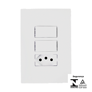 Interruptor Duplo Simples 10A Tomada 10A 250V I9 94210 Ilumi