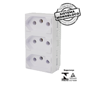 Modulo Tripla Tomada 20A 250V Monobloco I9 95124 Ilumi