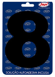 Algarismo 8 Residencial Preto 12,5Cm Japi