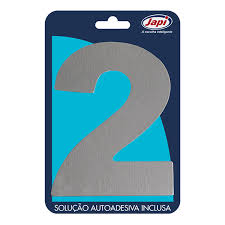 Algarismo 2  Residencial Prata Escovado 12,5Cm N2Mpc Japi