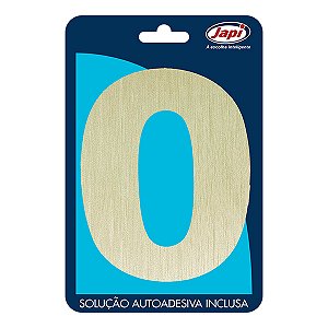 Algarismo 0  Residencial Ouro Escovado 12,5Cm Japi