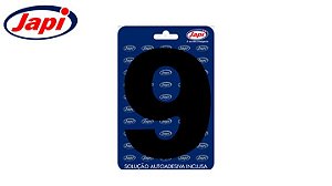 Algarismo 9 Residencial Preto 12,5Cm Japi