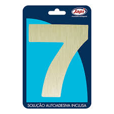 Algarismo 7 Residencial Ouro Escovado 12,5Cm Japi