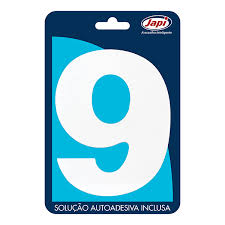 Algarismo 9 Residencial Branco 12,5Cm Japi