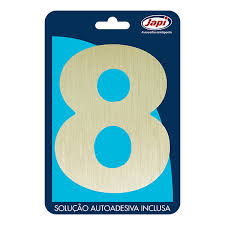 Algarismo 8 Residencial Ouro Escovado 12,5Cm Japi
