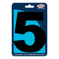 Algarismo 5 Residencial Preto 12,5Cm Japi