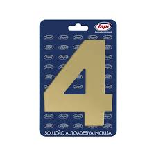 Algarismo 4 Residencial Ouro Escovado 12,5Cm Japi