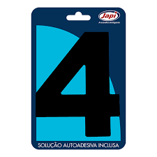 Algarismo 4  Residencial Preto 12,5Cm Japi