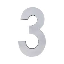 Algarismo 3 Residencial 22Cm Polido Ac3Caixap Lgmais