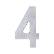 Algarismo 4 Residencial 22Cm Polido Ac4Caixap Lgmais