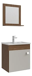 Armario com espelho Iris 44CM Amendoa/Branco 9944.33 MGM