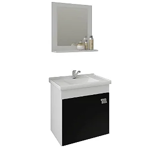 Armario C/ Esp Iris 44Cm Branco/Preto 9944.10 Mgm