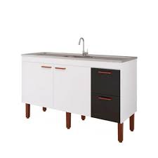 Balcao Slim 1,14 Branco/Preto 22535.10 Mgm