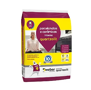 Argamassa Porcelanato  Interno 20Kg  Quartzolit