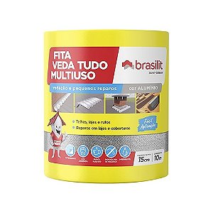Fita Aluminio Veda Tudo 15Cm X 10M Brasilit