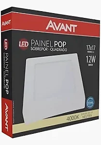 PAINEL LED SOB QUAD 12W 4000K 17CM BIV 768450871 AVANT