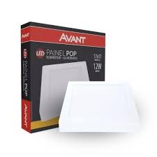 PAINEL LED SOB QUAD 12W 3000K 17CM BIV 768450572 AVANT