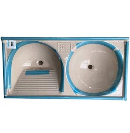 TANQUE DUPLO FIBRA SINTETICA 120X60 BEGE DURALEVI