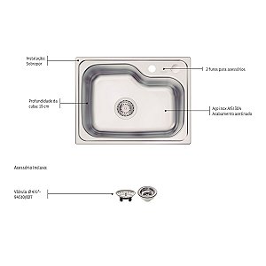 Cuba Morgana Embutir 42X55cm FX48 Inox Esc 93806192 Tramontina