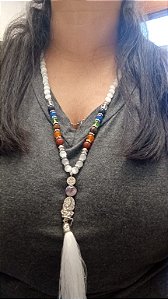 Japamala 108 pedras 8mm - Olho de gato / 7 chackras