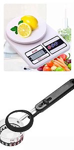 Balança Digital para Cozinha + Colher Medidora Ajustável