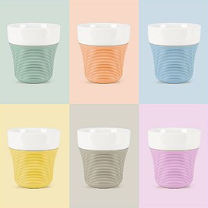 Copo Café Porcelana 150 ml - Luva de Silicone - Pressca
