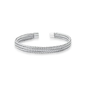 BRACELETE COM FIO TRANÇADOS E LISO EM AÇO