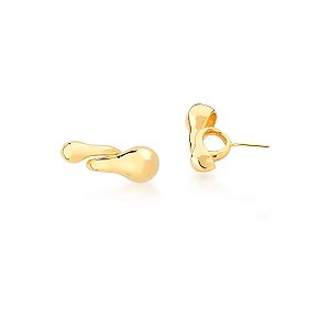 BRINCO CURVO PORTA FONE DE OUVIDO LISO BANHADO A OURO