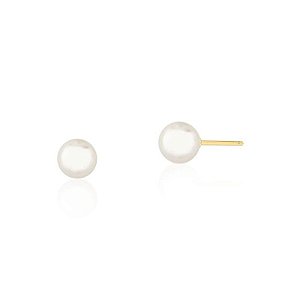 BRINCO COM PEROLA SHELL BANHADO A OURO