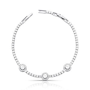 PULSEIRA RIVIERA COM CRISTAIS REDONDOS E CRAVEJADOS
