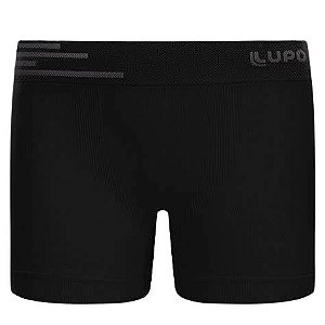 Cueca Boxer Infantil Em Microfibra sem Costura Preta Lupo