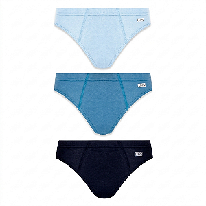 Kit C/3 Cuecas Slip Infantil Com Elástico Embutido Lupo 140-089
